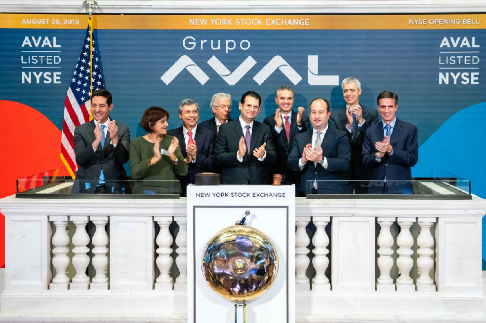 Grupo Aval tocó campana de apertura de mercado en bolsa de valores de Nueva York