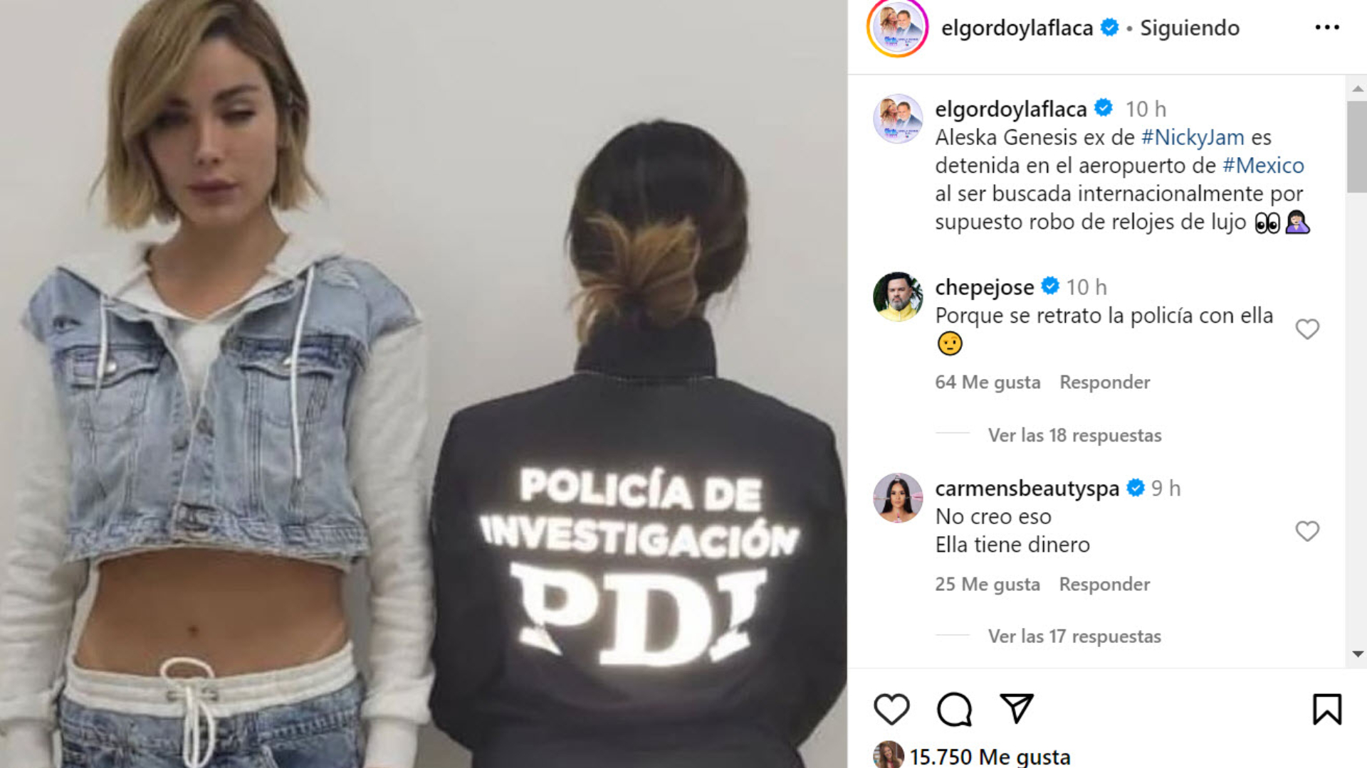 ¿Captura de Aleska Génesis fue un montaje para promocionar nuevo proyecto?