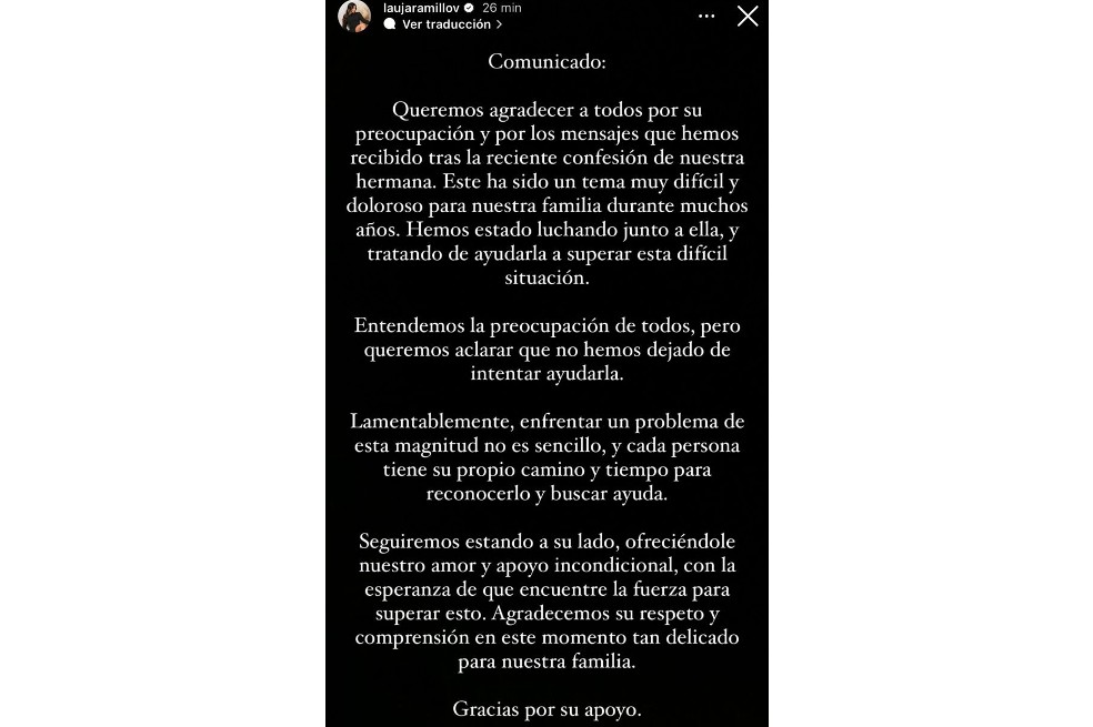 La modelo publicó un video que alarmó a sus seguidores por el estado de vulnerabilidad en que se mostró. Enseguida lo borró.