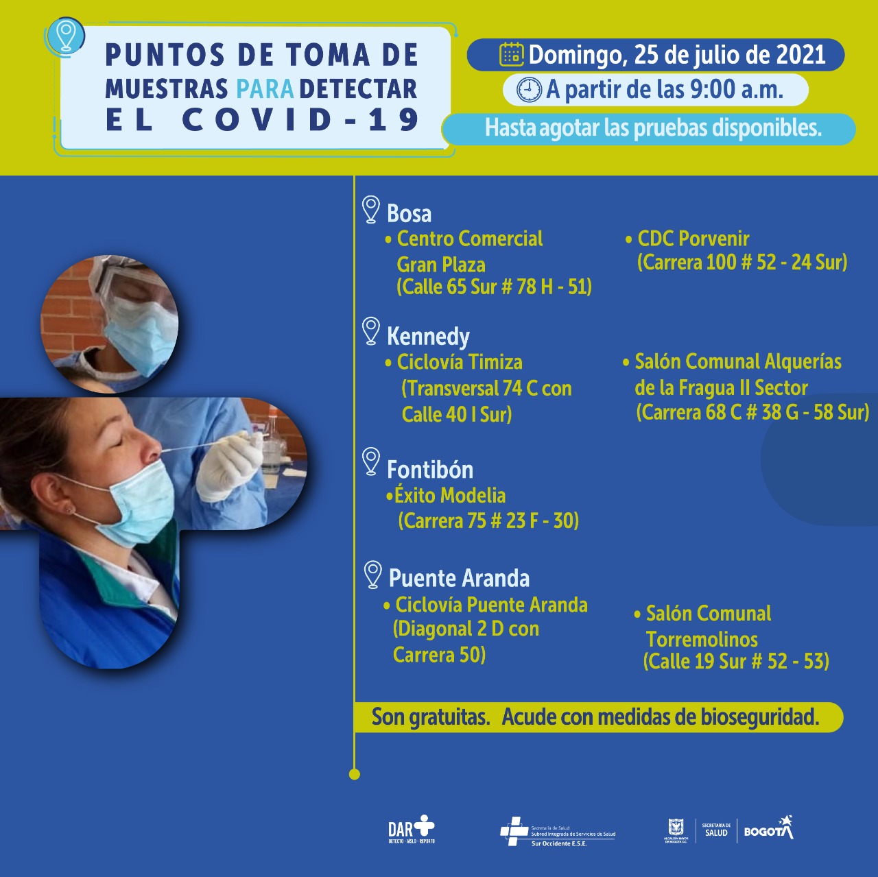 Pruebas Covid gratuitas
