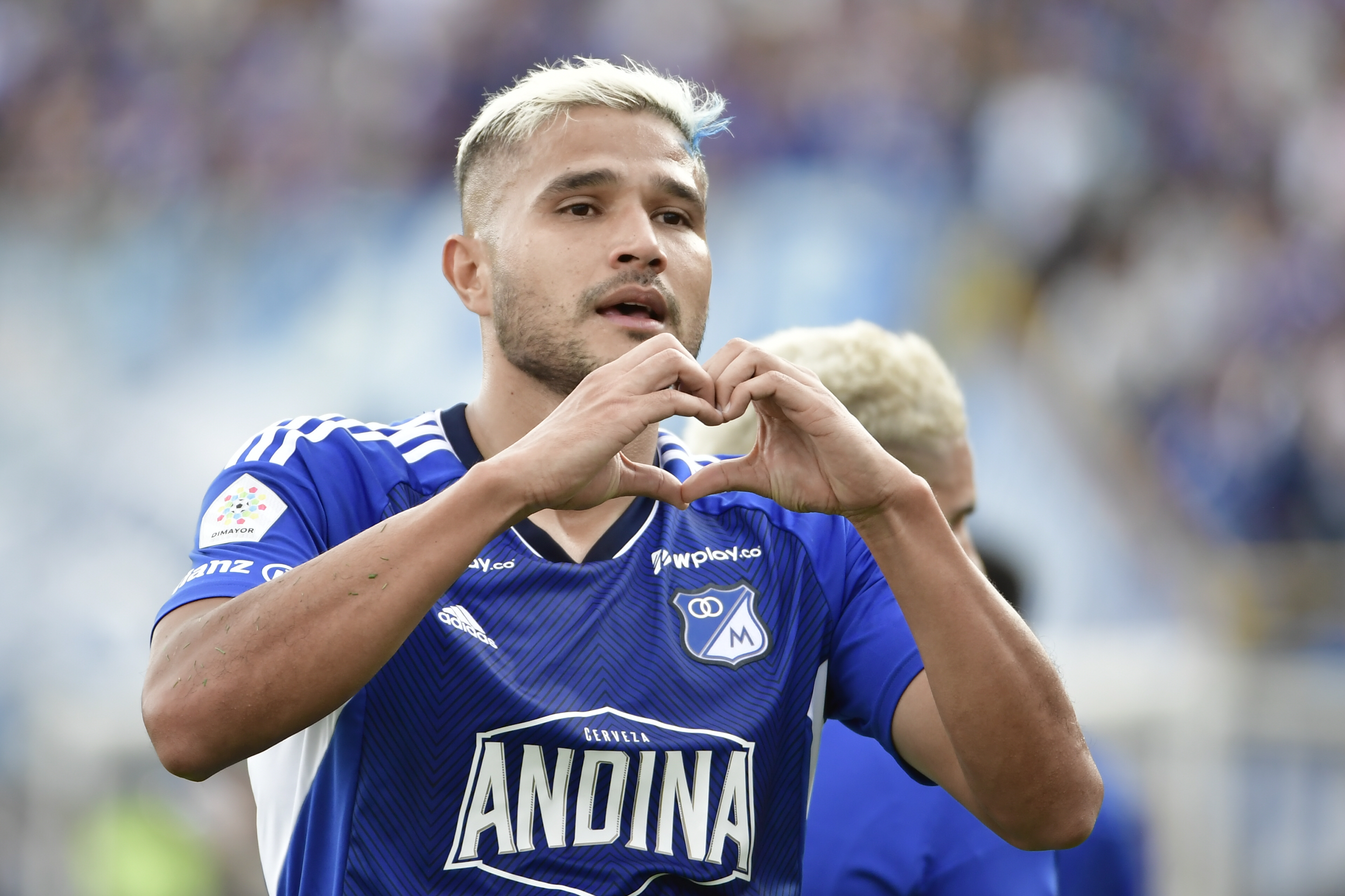 Futbolista colombiano, centro campista de Millonarios en el partido ante Medellín por la tercer fecha del cuadrangular B de la Liga Betplay 2023-II.