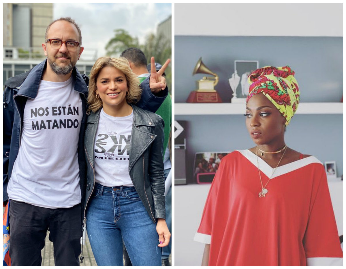 Chocquibtown, Adriana Lucía y Carolina Guerra también marcharon en el paro nacional