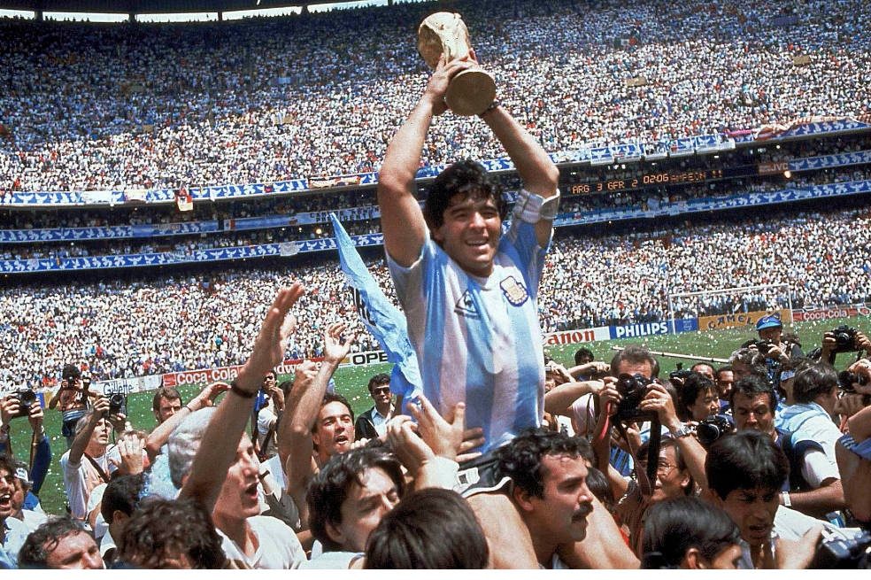 Diego Armando Maradona fue campeón del mundo en 1986 con la selección de Argentina.