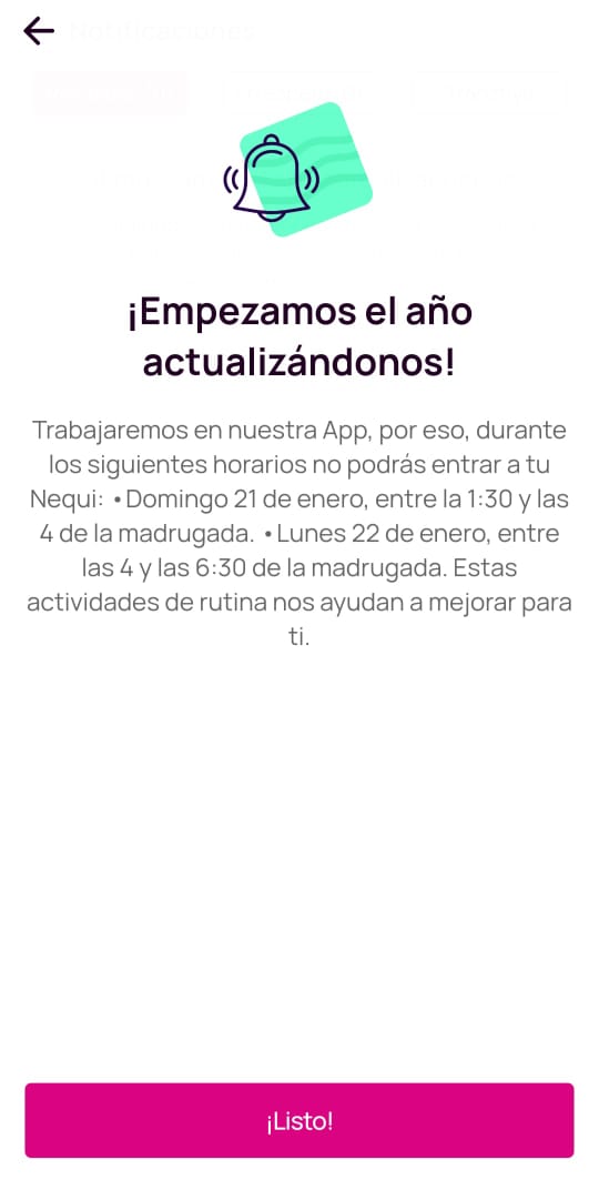 Este es el aviso de Nequi para sus usuarios.