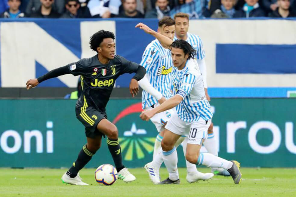 Cuadrado volvió a jugar en derrota de la Juventus ante Spal
