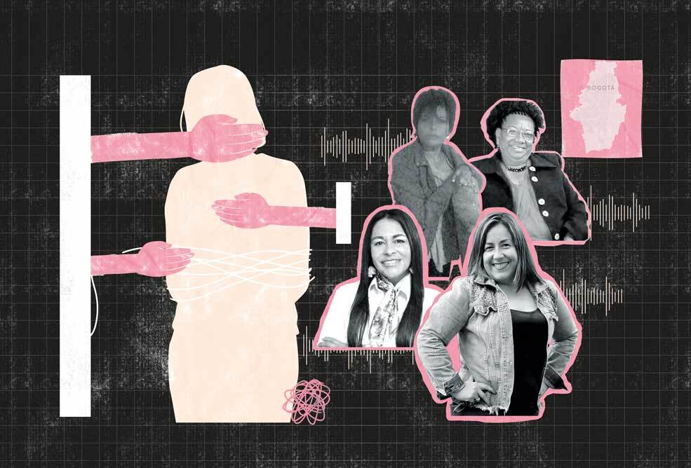 De izquierda a derecha: María Mercedes Maluche, de Kennedy; Adiela Dugua Aponzá, de Ciudad Bolívar; Alexandra Useche, de la ONG Mujeres, y Adriana Hurtado Cortés, de Engativá.