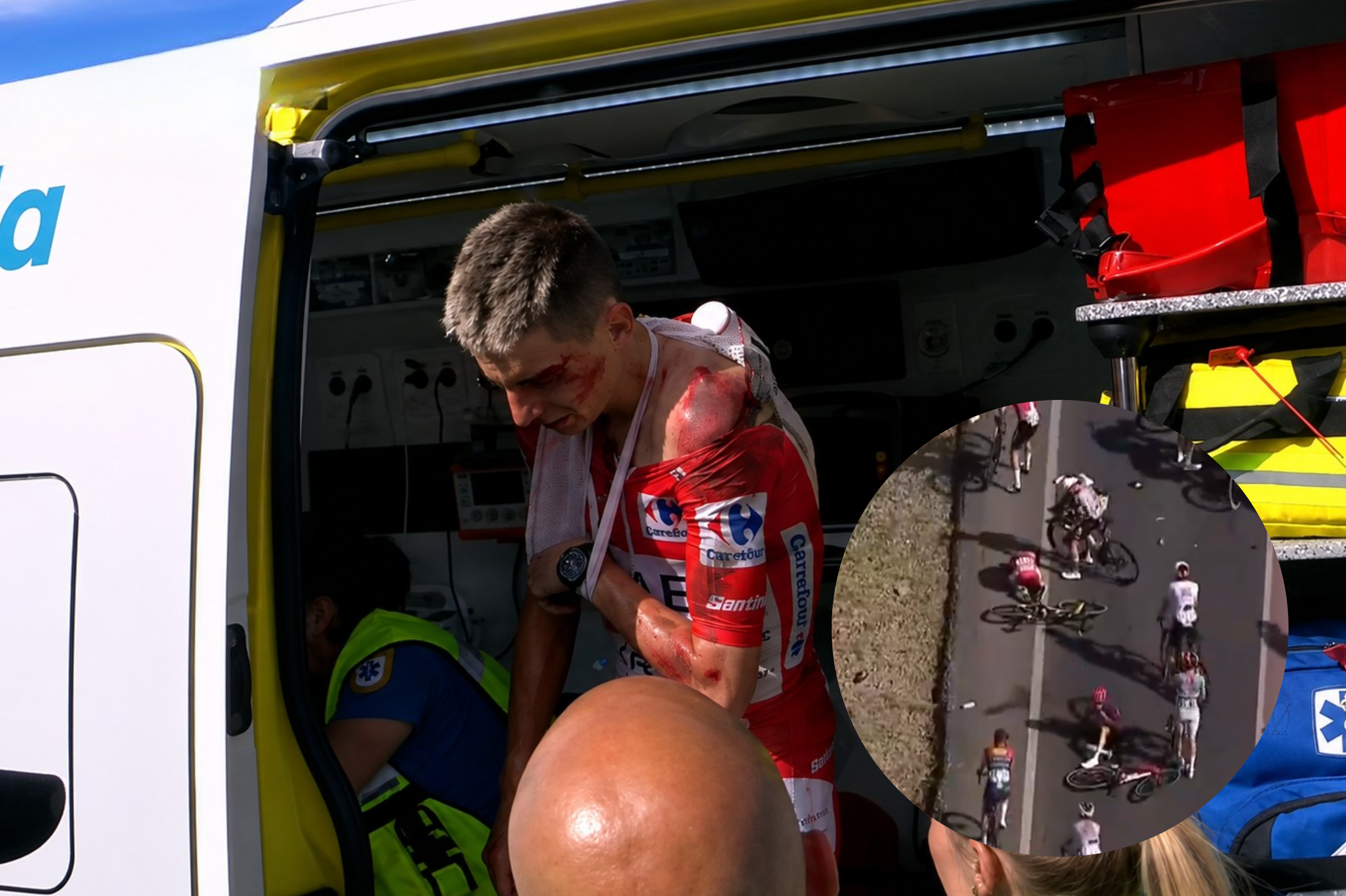 El video que revela la razón de la violenta caída de Tadej Pogacar en la Vuelta a España