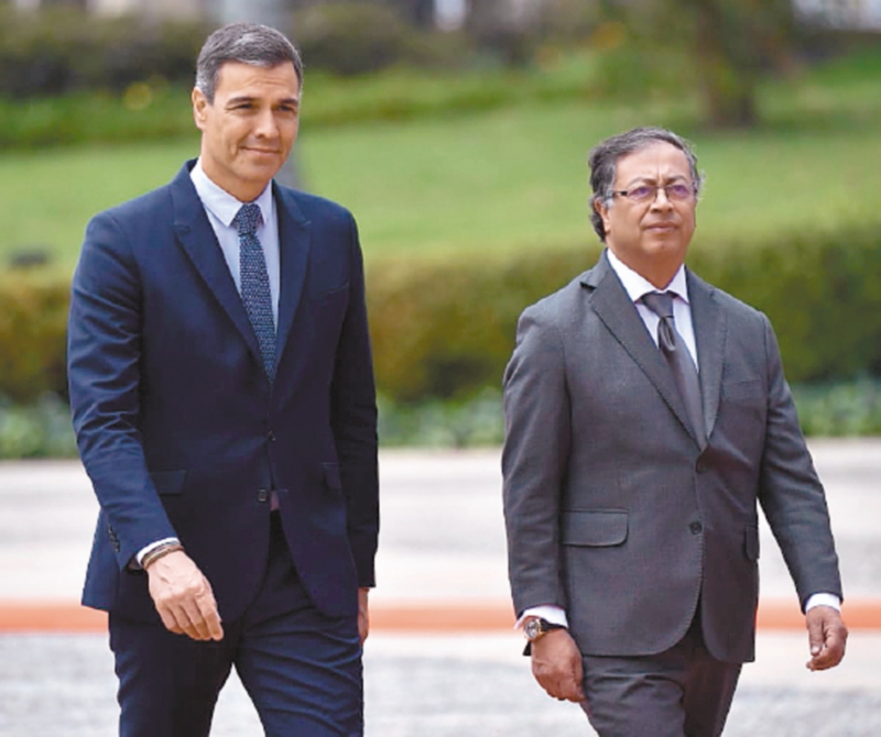 Pedro Sánchez y Gustavo Petro, presidentes de España y Colombia.