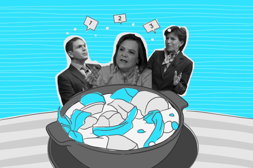 Juan Carlos Pinzón, Clara López, Claudia López en Sancocho Presidencial 