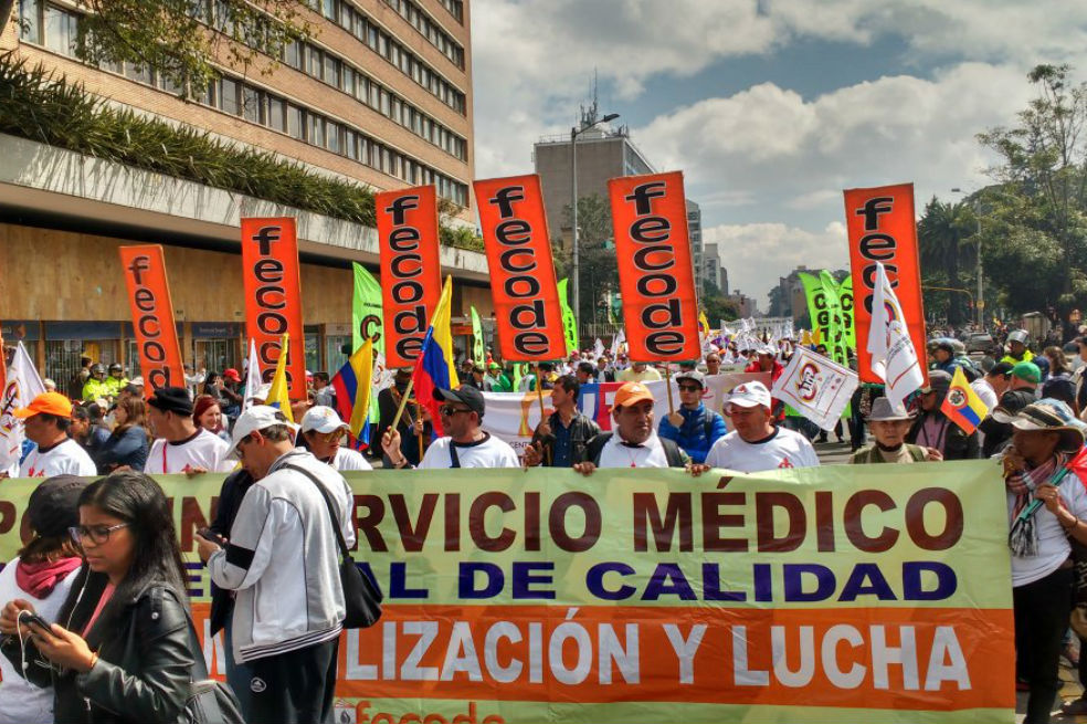 Arrancan en Bogotá marchas de gremios y sindicatos