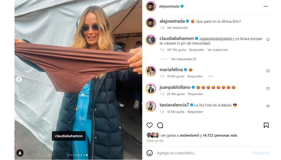 Alejandro Estrada descubrió a Claudia Bahamón ‘in fraganti’ y publicó curiosa foto