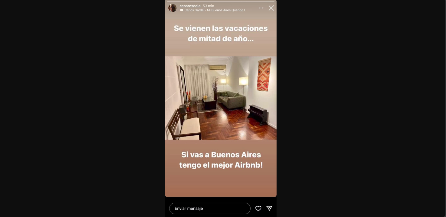César Escola, de ‘Yo me llamo’, puso su apartamento en alquiler ¿Qué vale el arriendo?