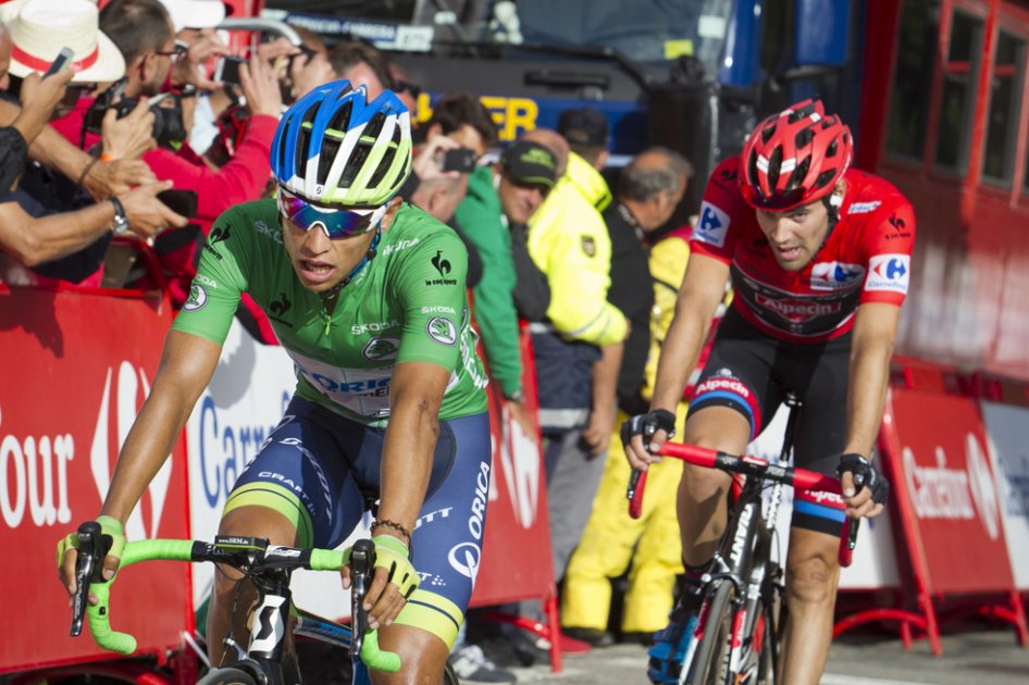 Esteban Chaves finalizó en la séptima posición en la etapa 15 de La Vuelta a España. foto: AFP