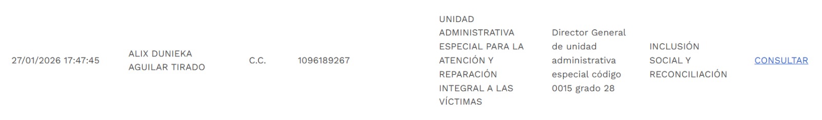 Este 27 de enero, Presidencia publicó la hoja de vida de la nueva directora de la Unidad de Víctimas.