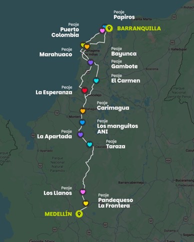 ¿Cuántos peajes hay para llegar al Carnaval de Barranquilla?