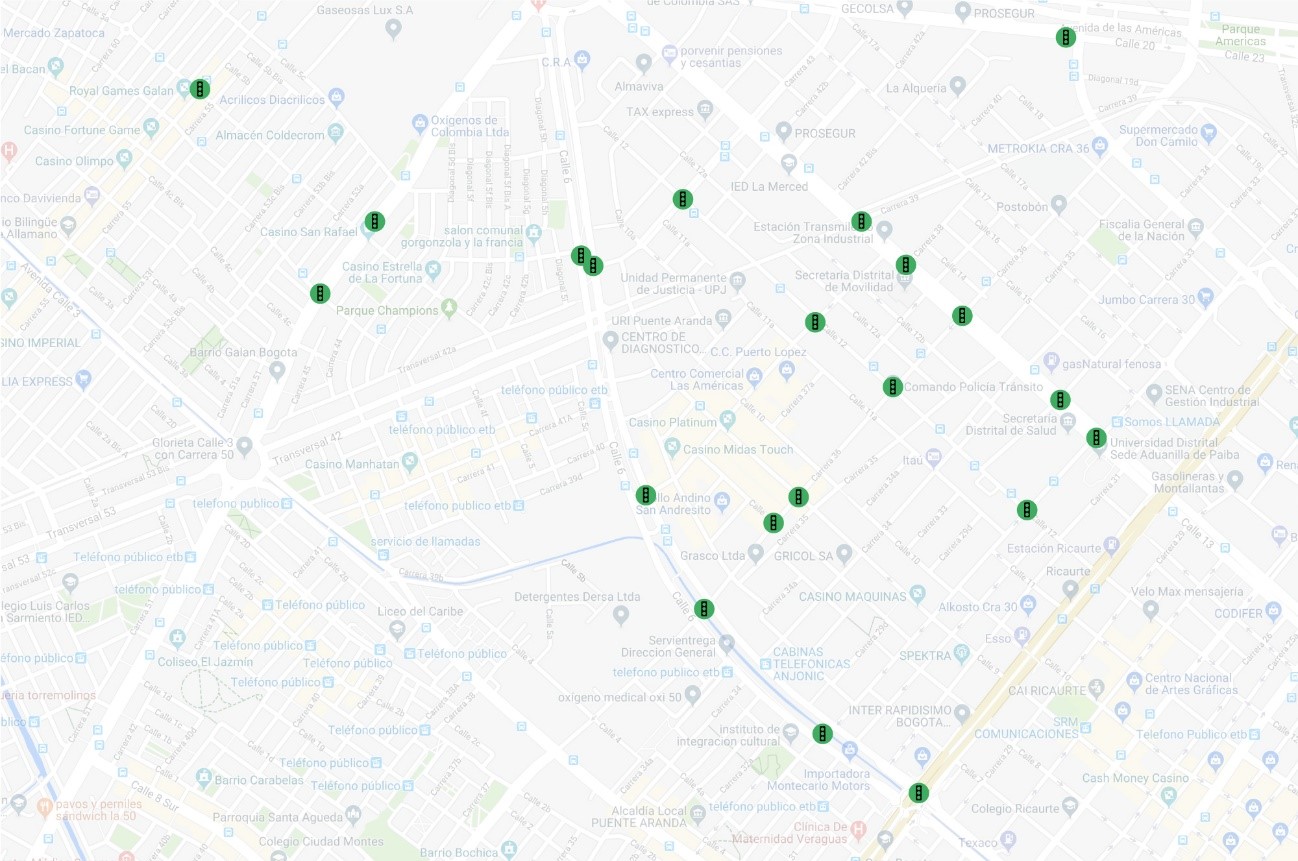 Mapa de la Secretaría de Movilidad