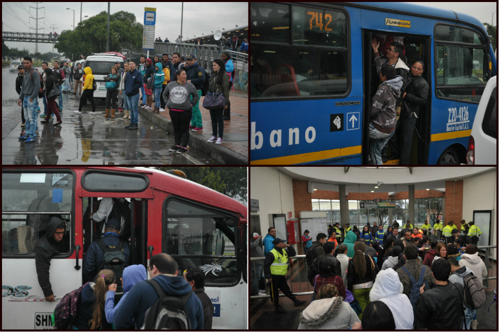 Imágenes de la caótica jornada de transporte en Ciudad Bolívar