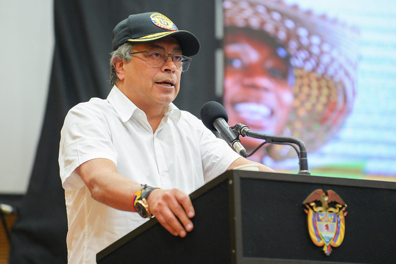 El presidente Gustavo Petro en el lanzamiento de Misión Cauca.