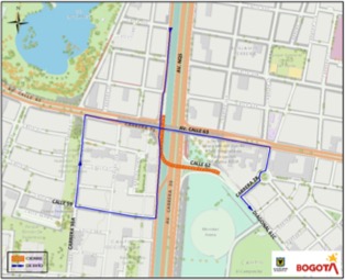 Puente curvo de la avenida NQS en Bogotá estará cerrado por un mes