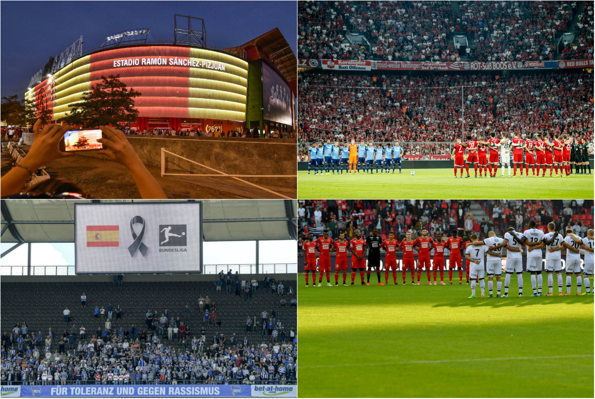 El mundo del fútbol unido por las victimas del ataque en Barcelona