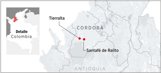 Santafé de Ralito es un corregimiento del municipio de Tierralta, ubicado en el sur de Córdoba, casi a 90 kilómetros de Montería, la capital.