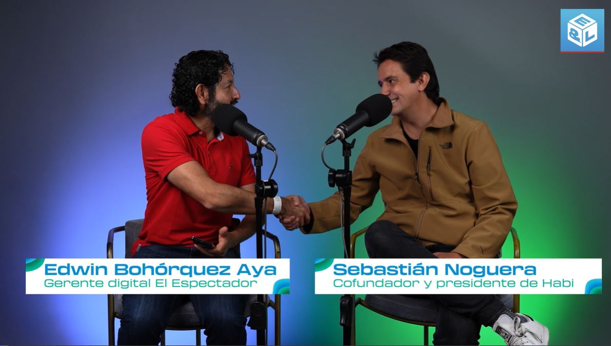Edwin Bohórquez Aya y Sebastián Noguera durante la entrevista en el estudio de El Espectador.