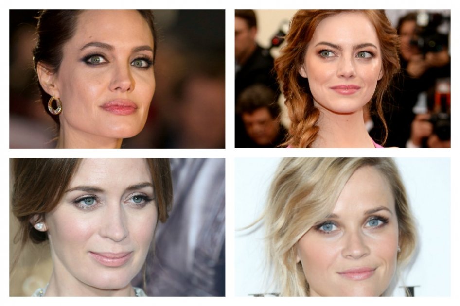 Las actrices Angelina Jolie, Emma Stone, Emily Blunt y Reese Witherspoon. 