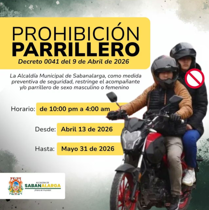 Comunicación Alcaldía de Sabanalarga para la restricción de parrilleros.