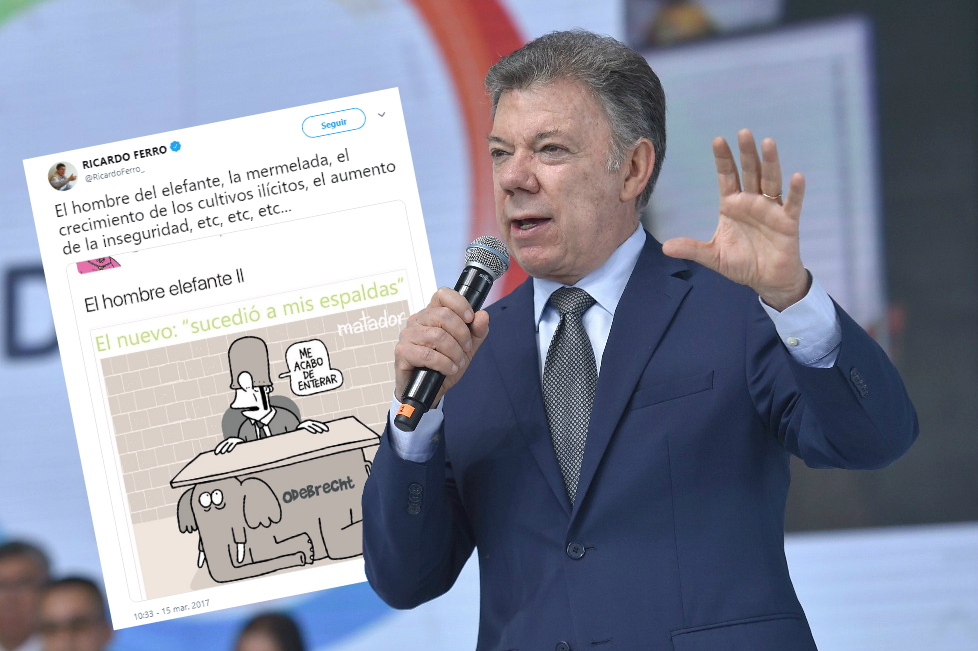 Caso Odebrecht: con caricatura, defensa de Santos quiere sacar a representante uribista