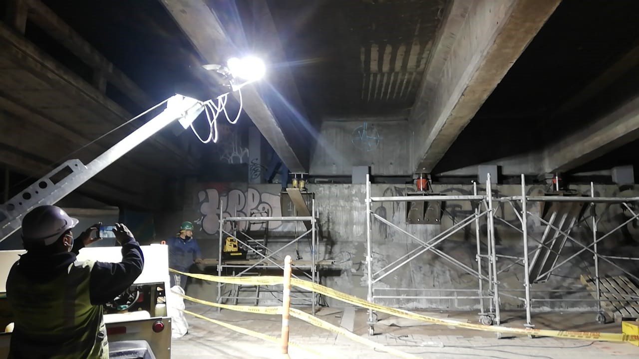 Avanzan obras de mantenimiento del puente de la calle 134 con Autonorte, en Bogotá