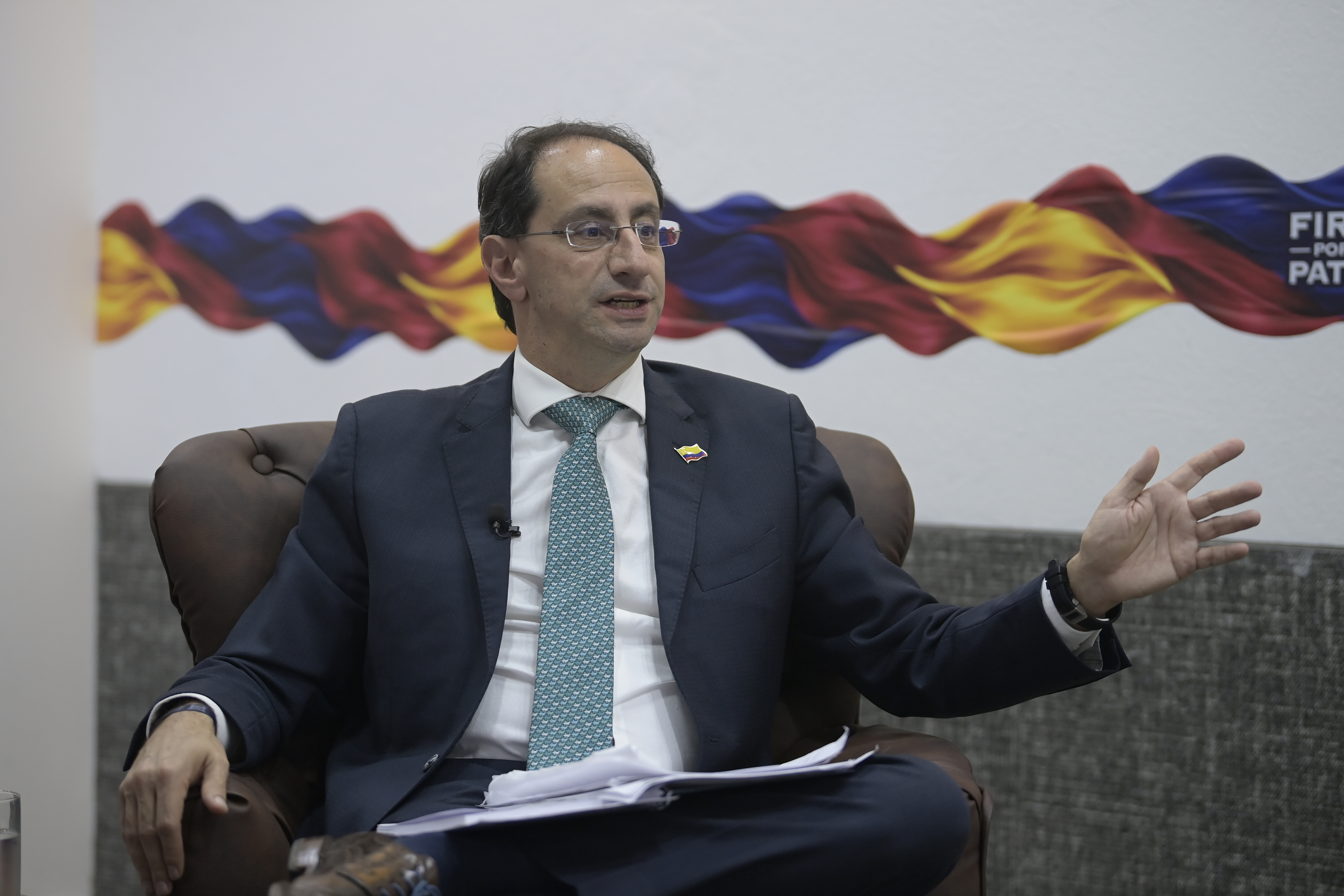 Vicepresidente electo, durante entrevista.