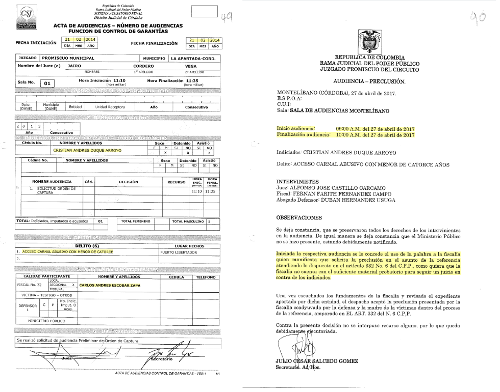 Documentos obtenidos a través de una petición a la Fiscalía General de enero de 2023.