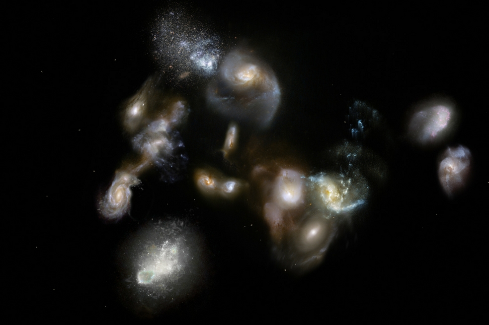 Observan el lugar más activo del universo: la fusión de 14 galaxias sucedida poco después del Big Bang