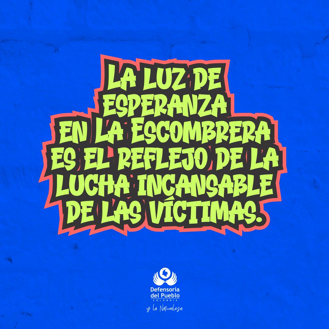 Así son los grafitis digitales que publicó la Defensoría del Pueblo en respaldo a las víctimas del caso La Escombrera de Medellín.