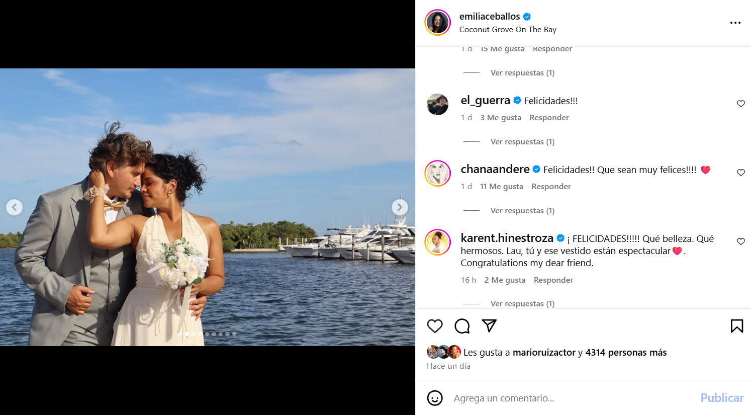Emilia Ceballos, de ‘Diomedes Díaz’ y ‘Pálpito’, se casó con otro actor colombiano