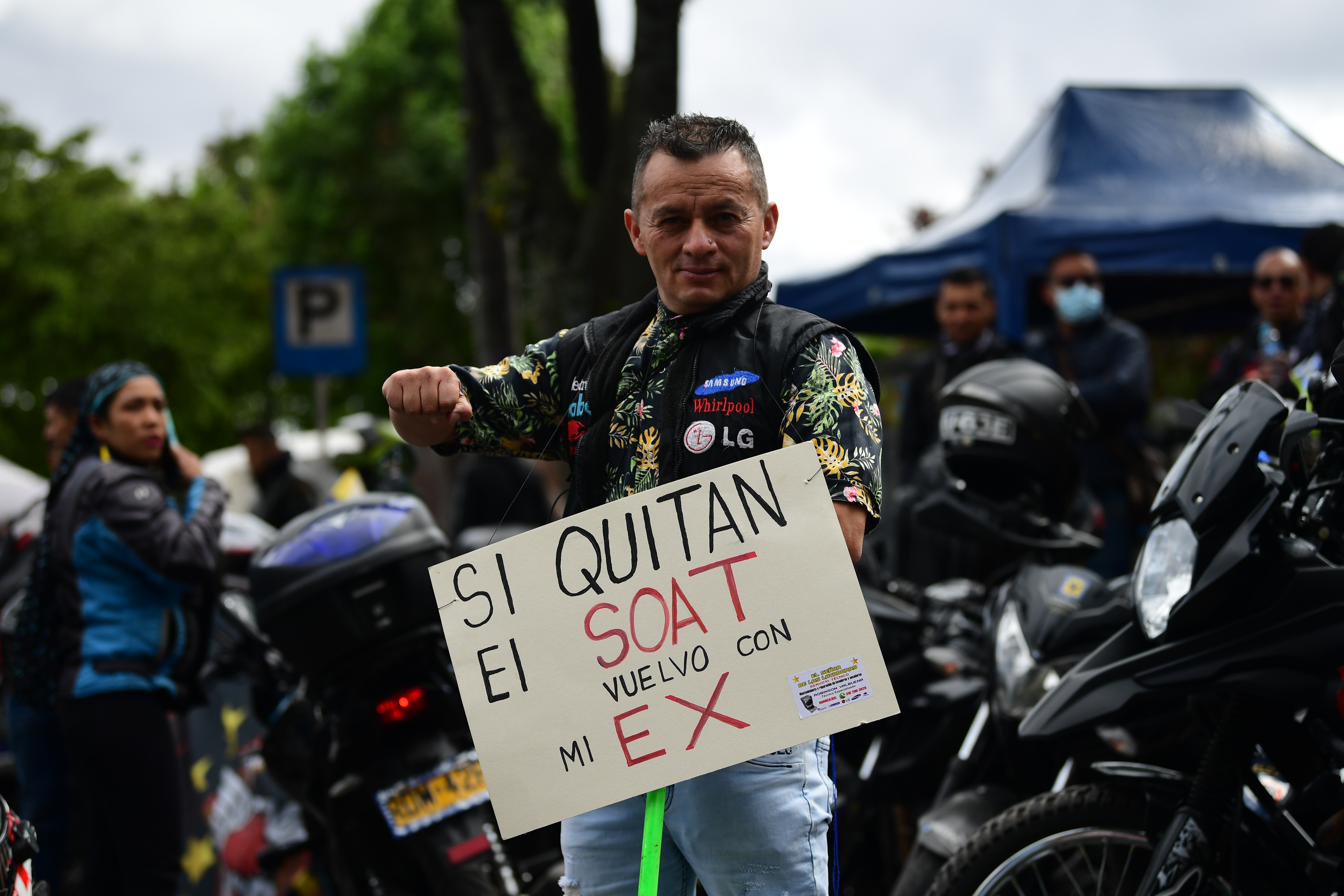 Protesta de los moteros en Bogotá