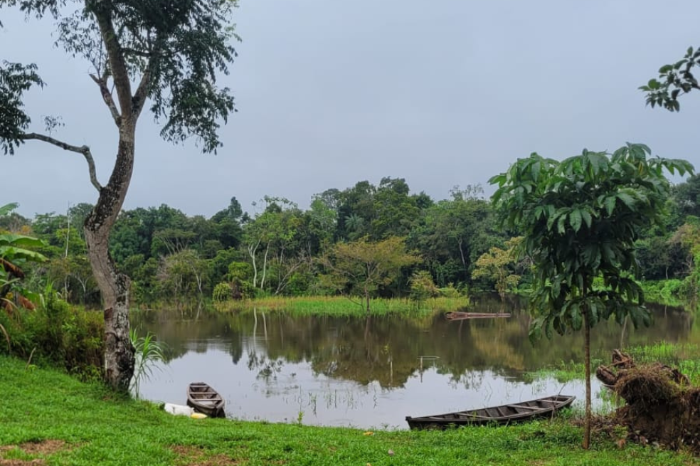 Ingreso a la comunidad de Villa Andrea, sobre el río Loretayacu.