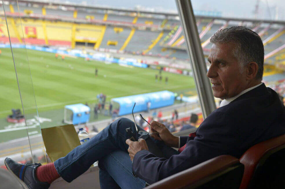Carlos Queiroz, de visita en El Campín en el duelo de Santa Fe ante Tolima