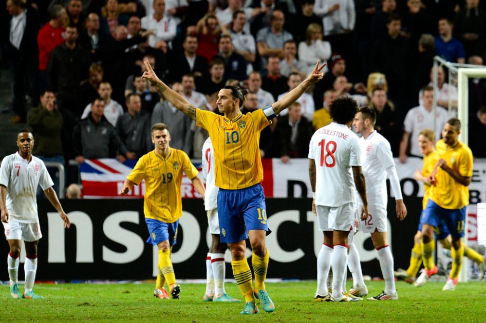 Con cuatro goles de Ibrahimovic, Suecia derrotó a Inglaterra