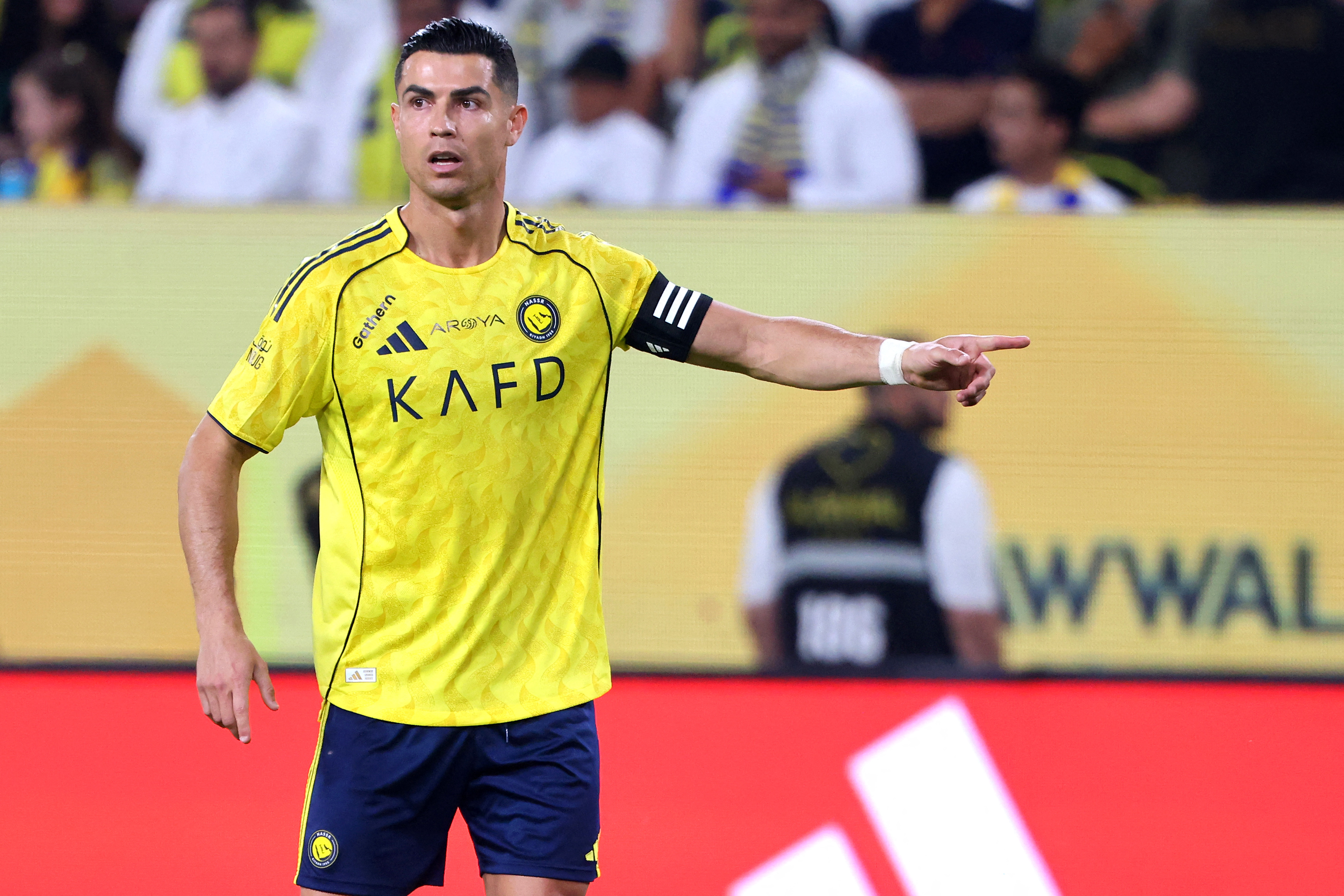 Cristiano Ronaldo durante el partido de la Saudi Pro League entre Al-Nassr y Al-Najma en el Al-Awwal Park Stadium de Riyadh este 3 de abril de 2026.