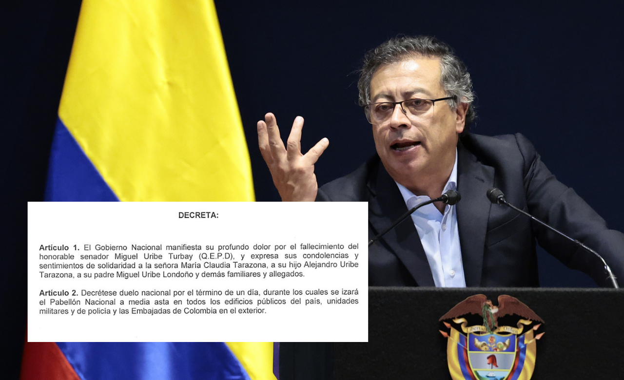 Petro decretó un día de duelo nacional y honores fúnebres por muerte de Miguel Uribe
