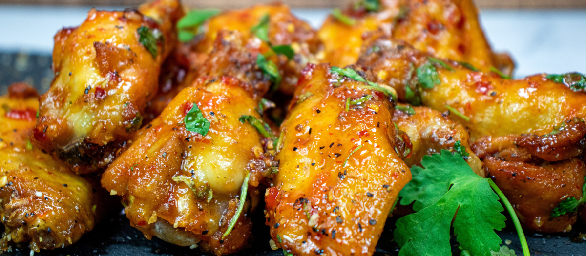 Receta con trozos de pechuga de pollo en salsa de miel