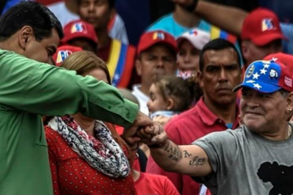 Maradona le dedicó el triunfo de su equipo a Nicolás Maduro