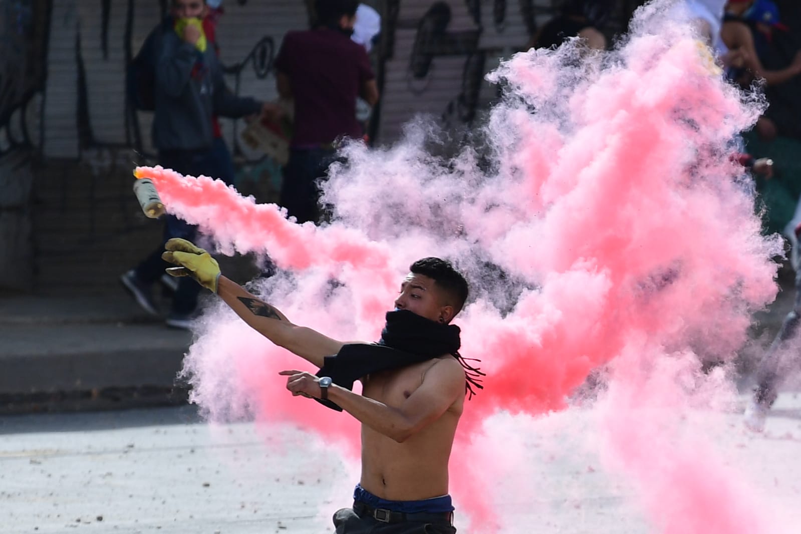 En el sector de Yomasa hicieron presencia  más de 50 agentes del Esmad y dos tanquetas antidisturbios.