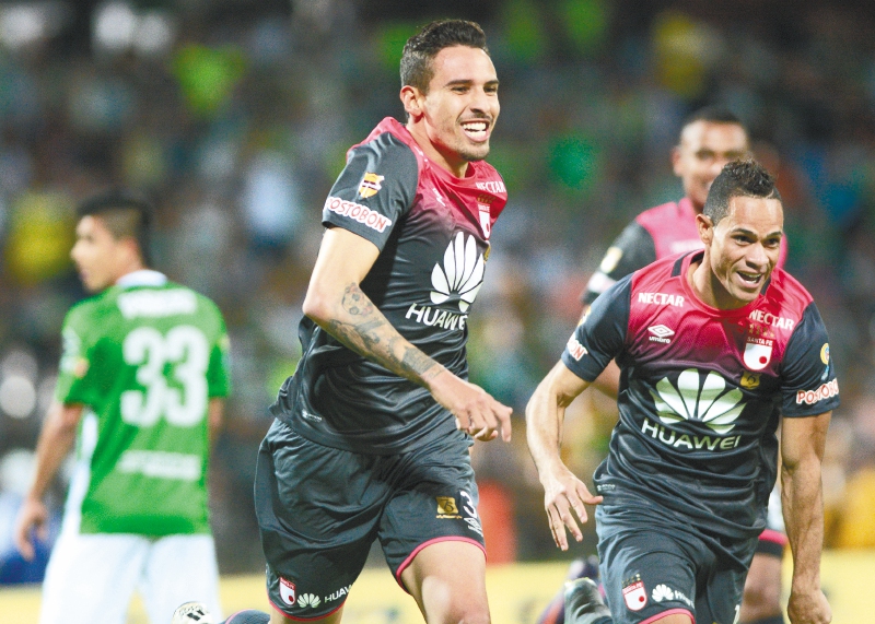 José David Moya marcó el primer gol de Santa Fe en la victoria 3-0 ante Nacional. / Luis Benavides