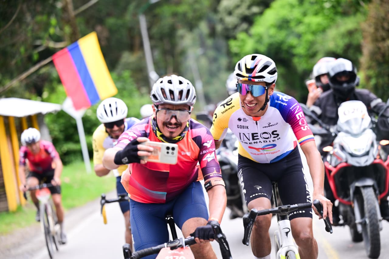 Egan Bernal fue la gran atracción de los pedalistas que participaron en el Gran Fondo El Origen x Egan.