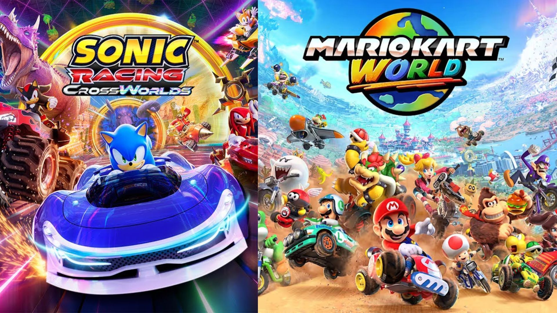 La “guerra” cazada entre Mario Kart World y Sonic Racing: Crossworlds