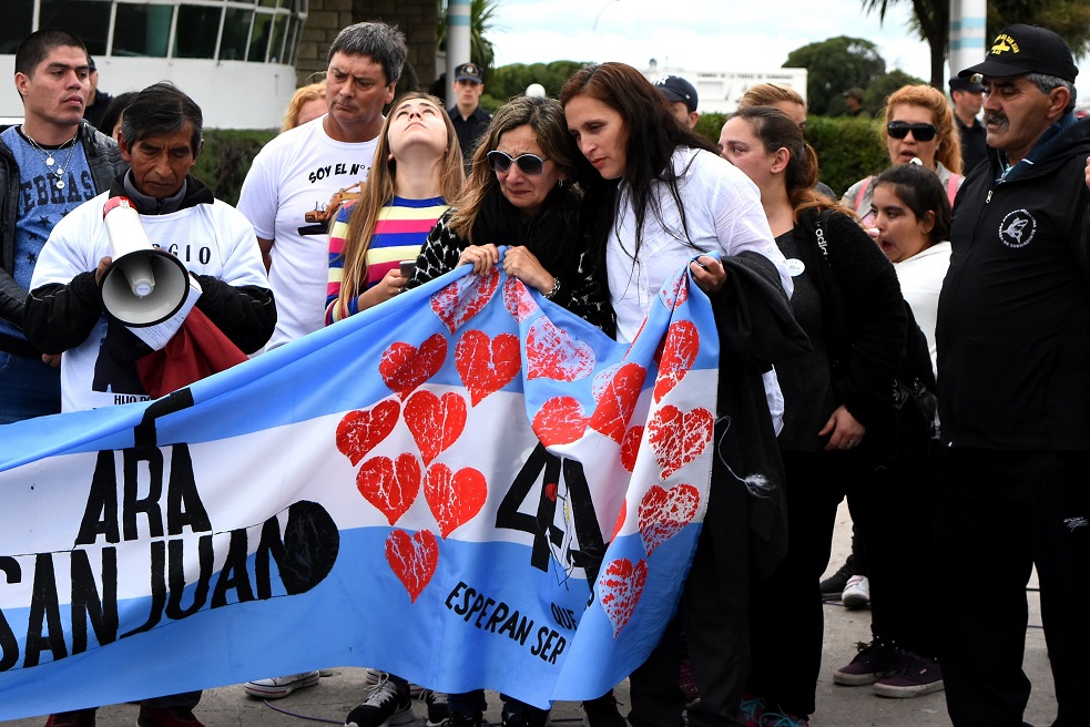 Tres días de duelo en Argentina por los tripulantes del ARA San Juan