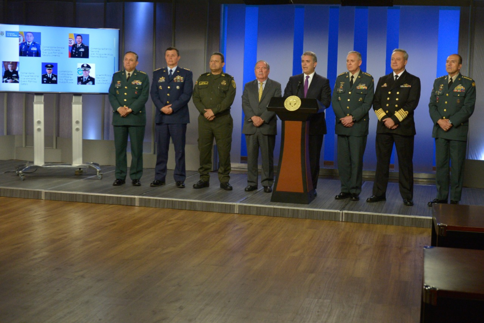 Iván Duque cambió toda la cúpula de las Fuerzas Militares