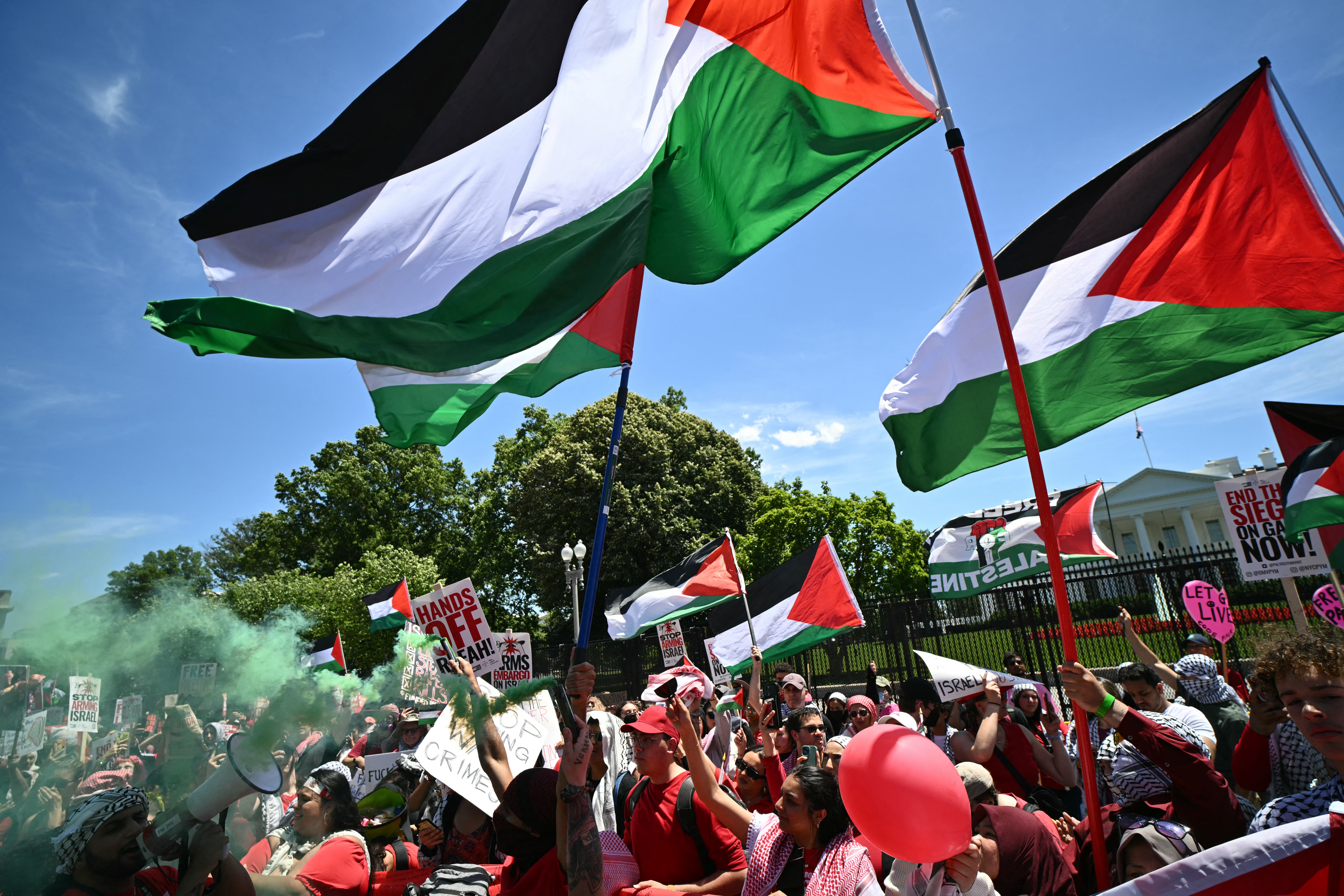 En fotos: así se vivió una protesta pro-Palestina a las afueras de la Casa Blanca